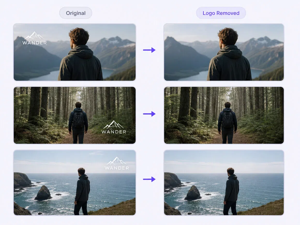 Logo removal from travel videos