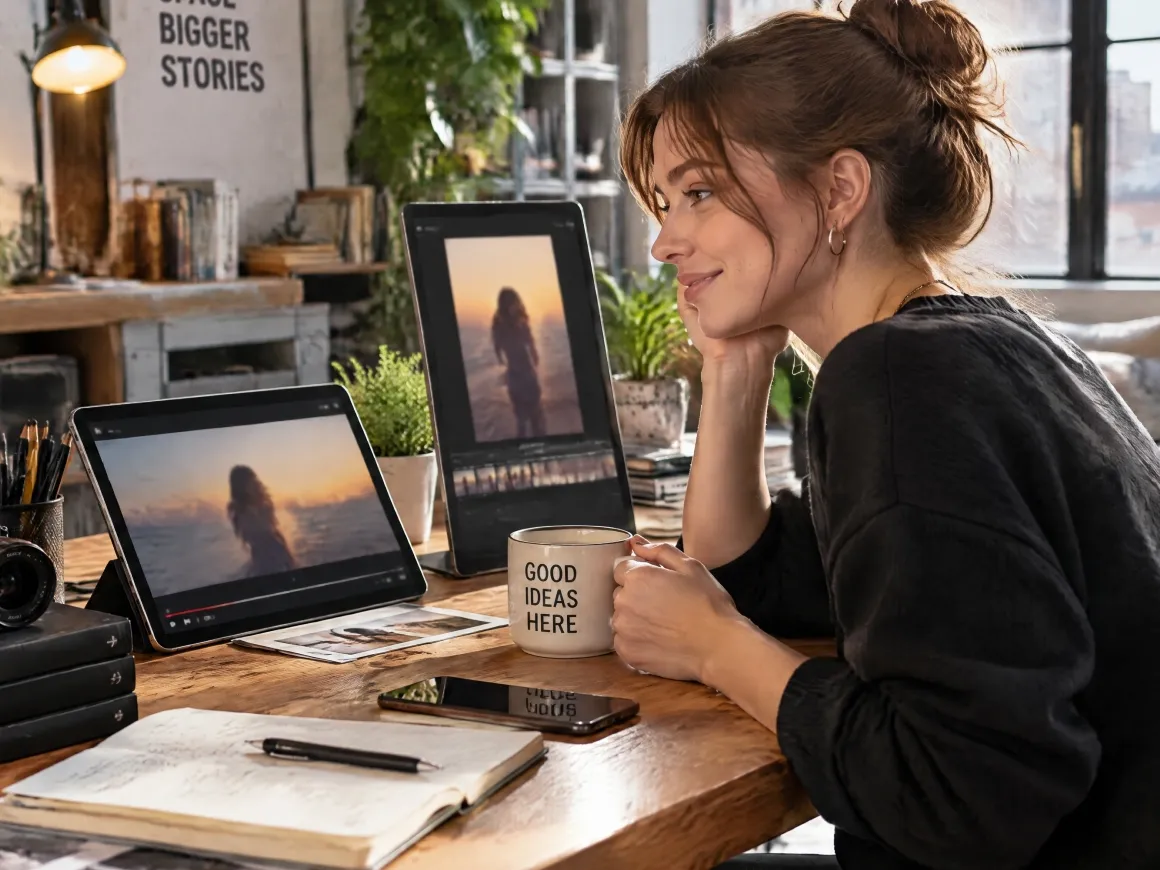 woman working in front of a desk