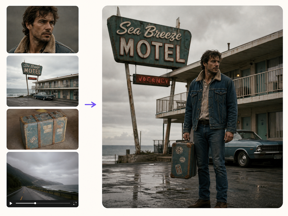 AI scene generator motel character scene