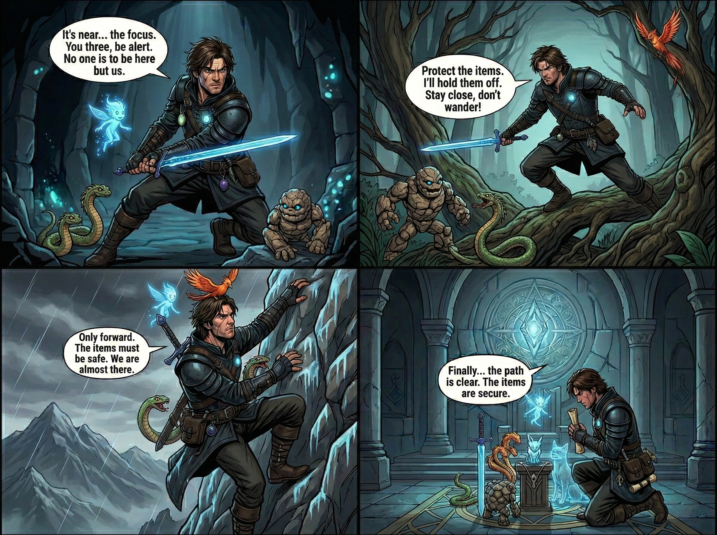 A cinematic visualization demonstrating the fidelity of 5 objects within a single workflow. On the left are the original input images, including medieval soldiers, livestock, and architectural elements. On the right, these inputs are integrated into a hyper-realistic medieval castle courtyard scene, maintaining absolute resemblance and detail without altering the original inputs