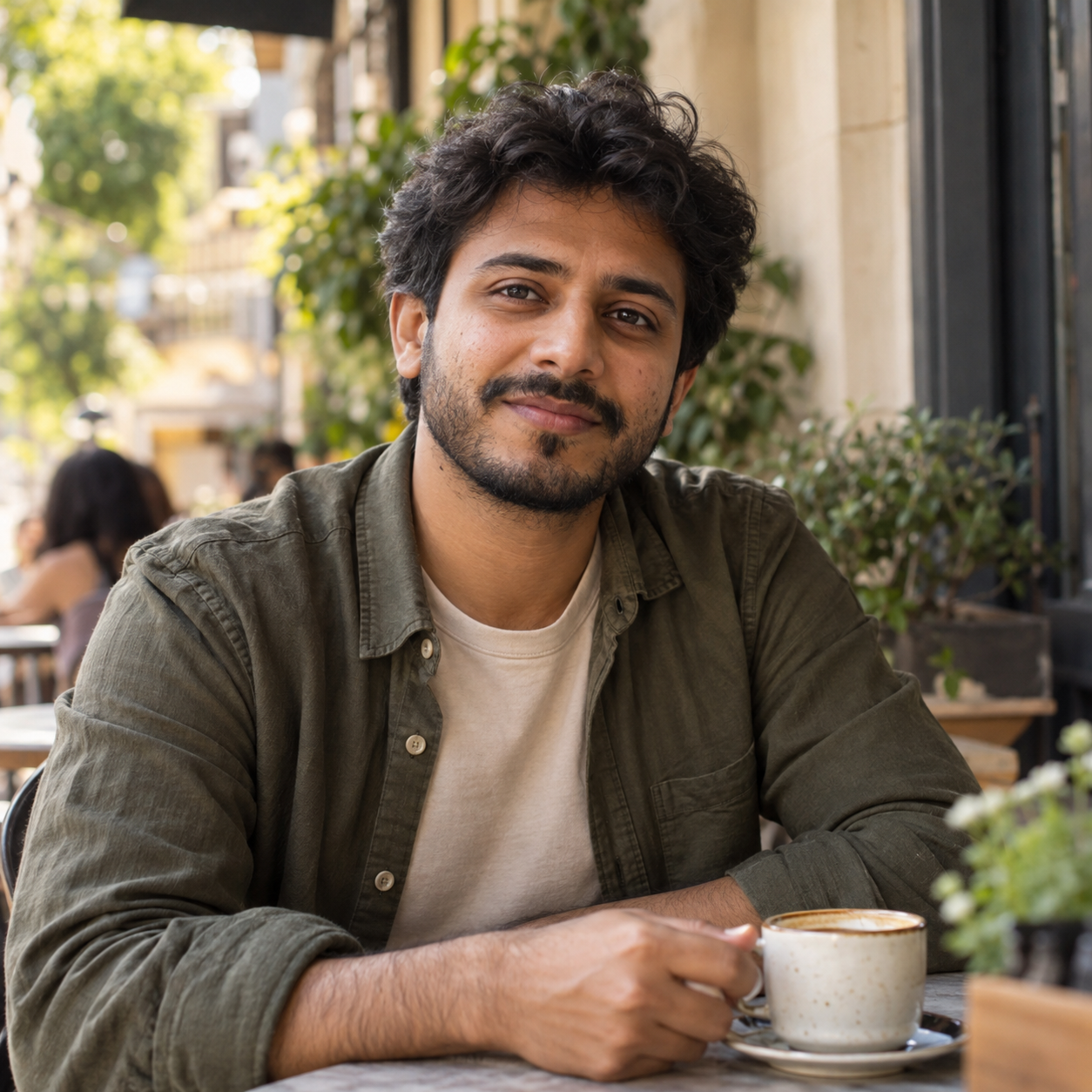 Ayush P. at a neighborhood chai stall