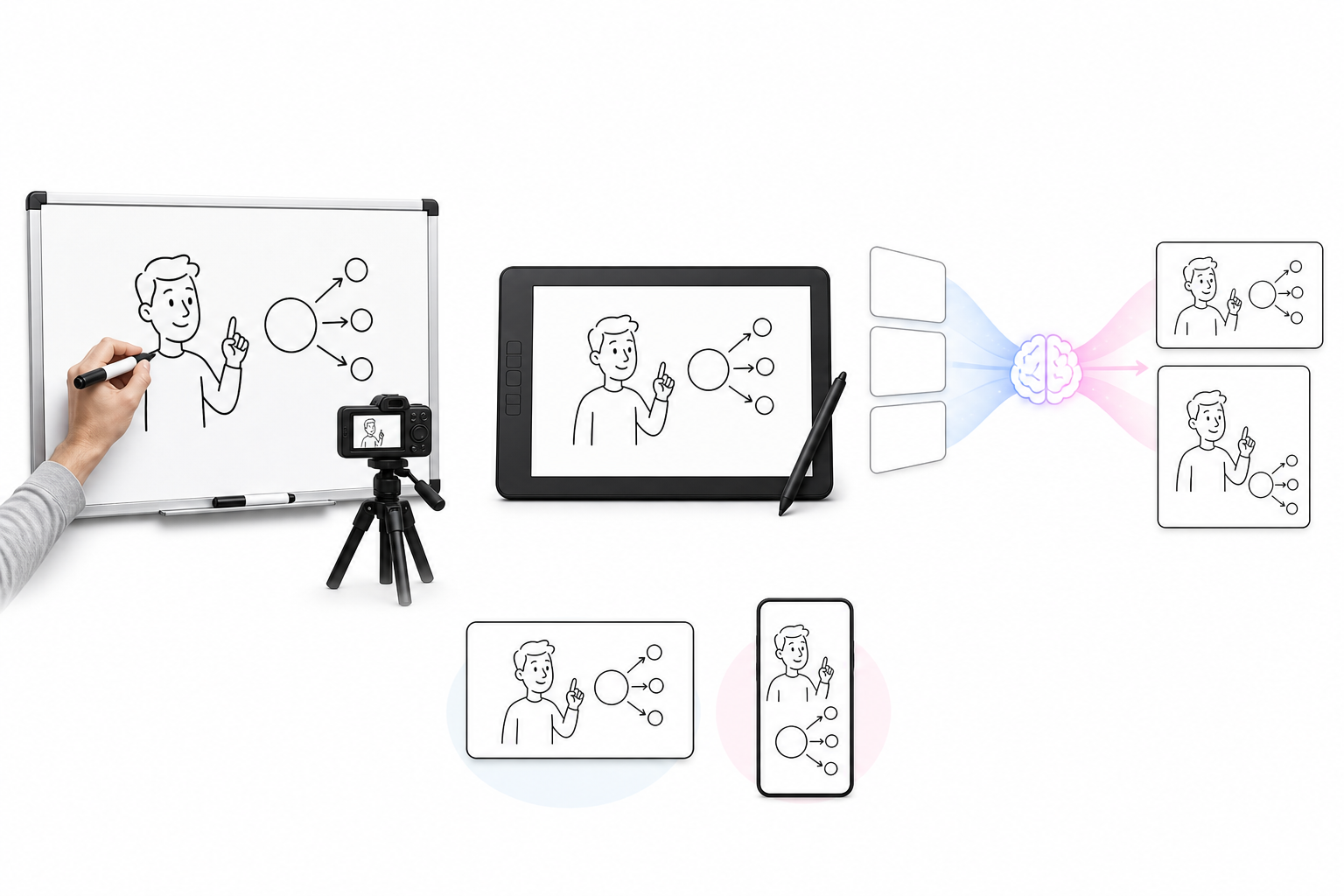 RoboNeo AI doodle video generator for whiteboards