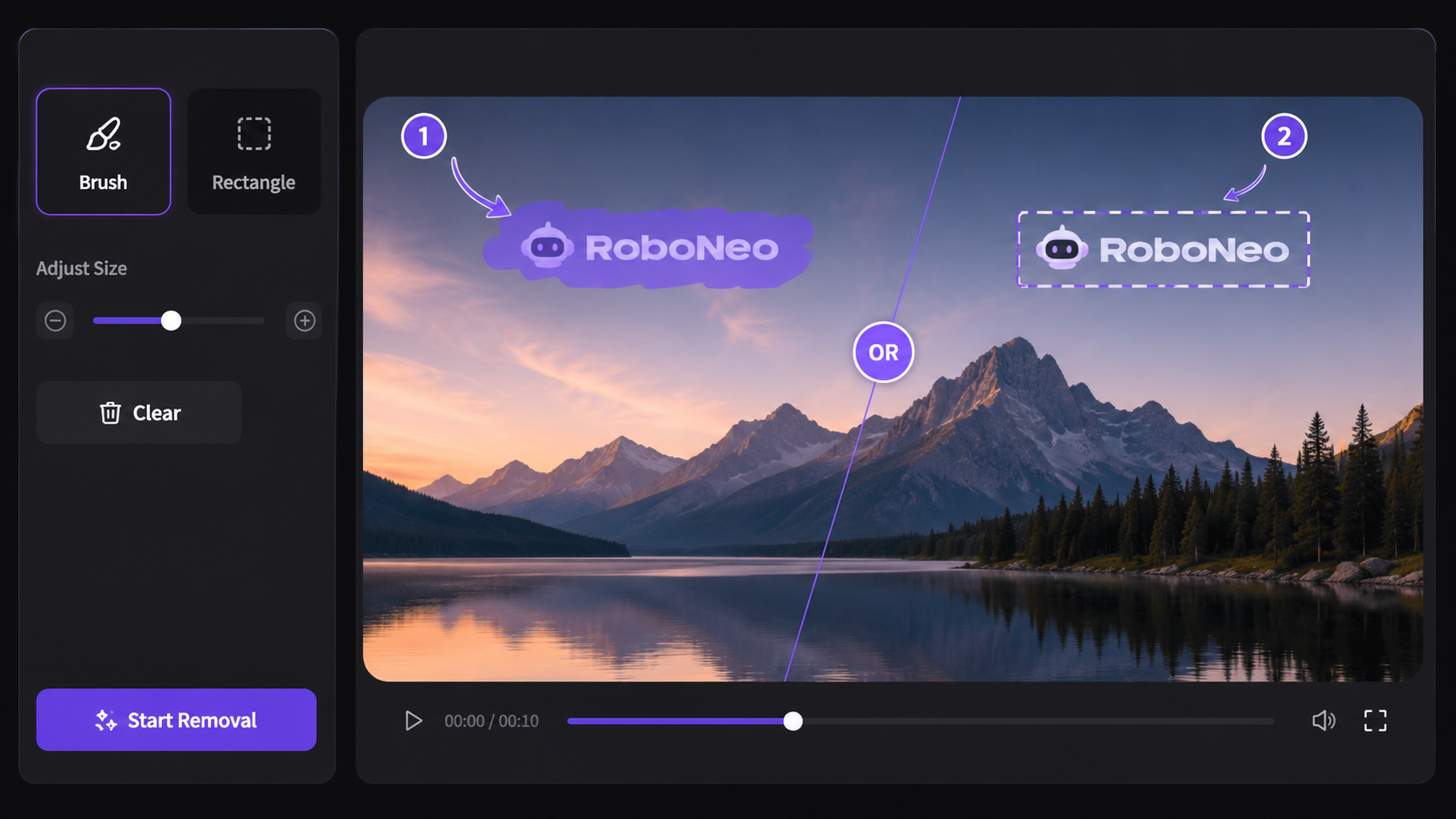 RoboNeo AI video watermark remover tools