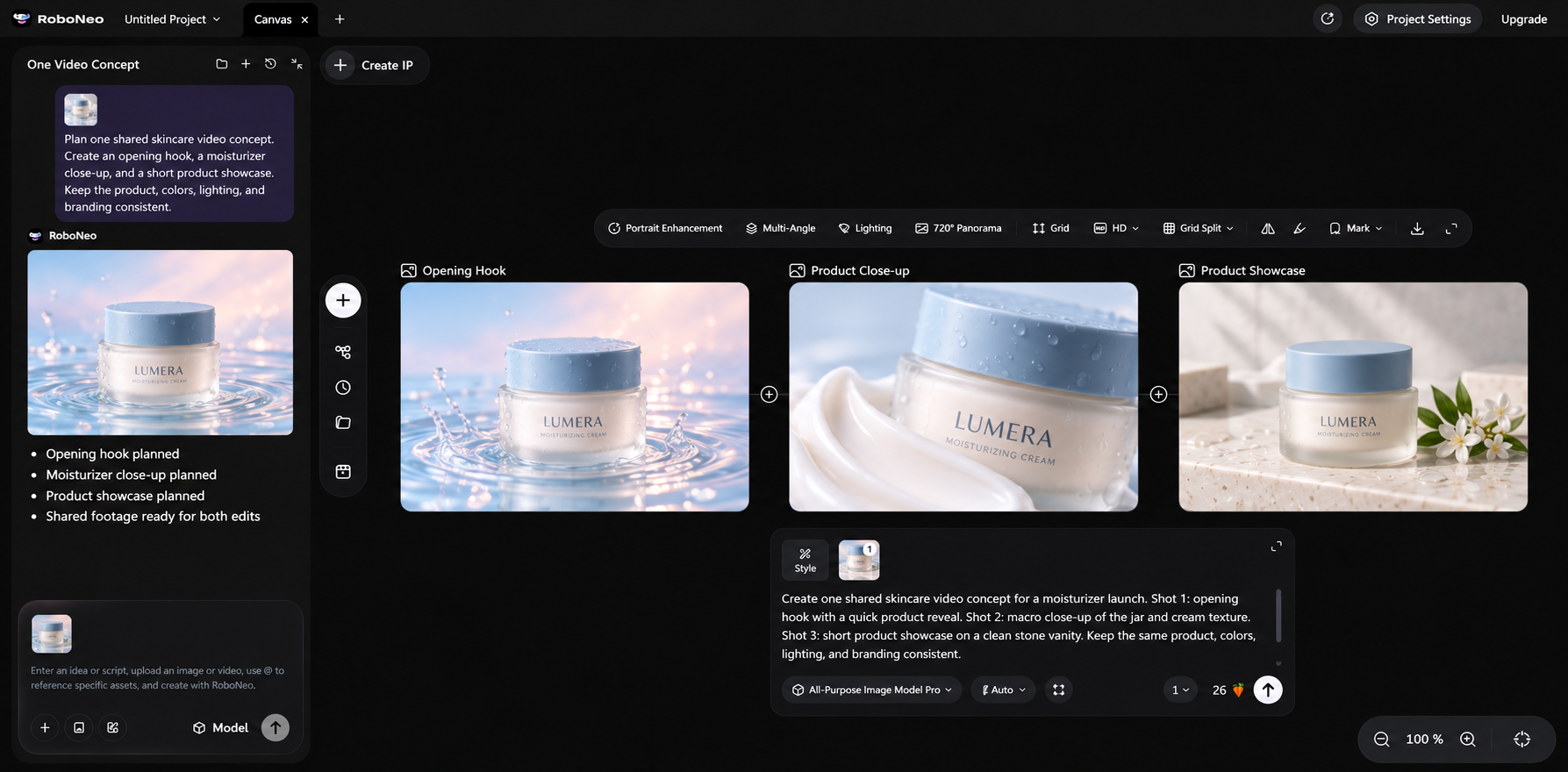 RoboNeo AI image generator for product scenes