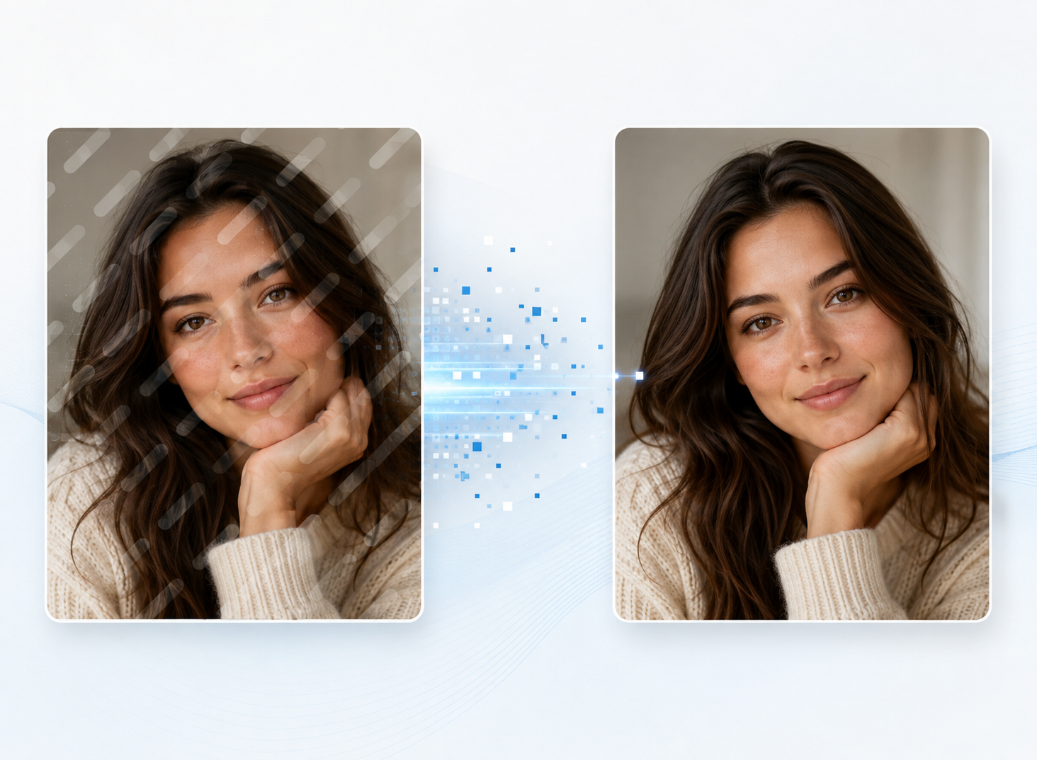 AI photo restoration before and after AI photo restoration before and after