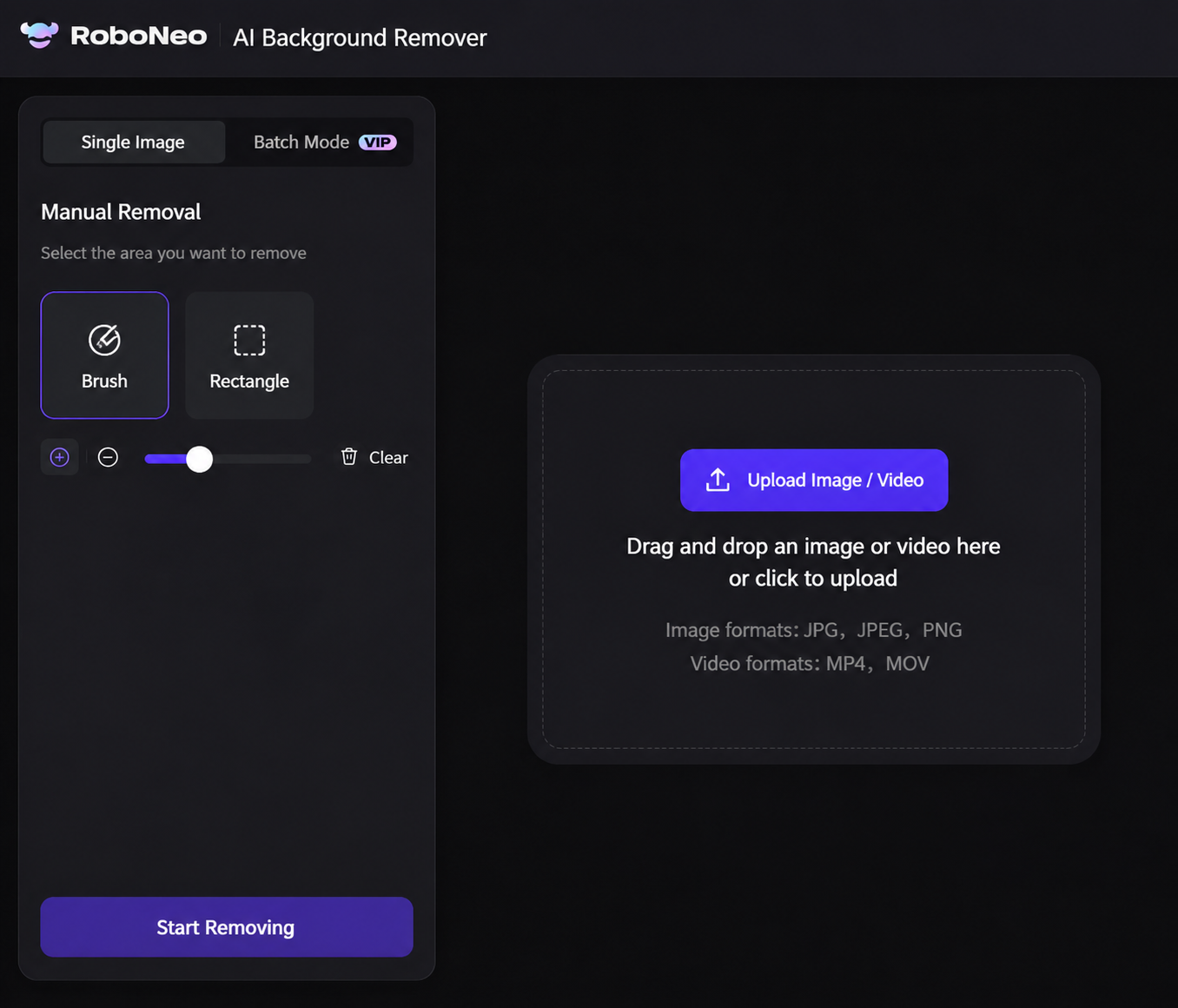 RoboNeo AI Background Remover tool