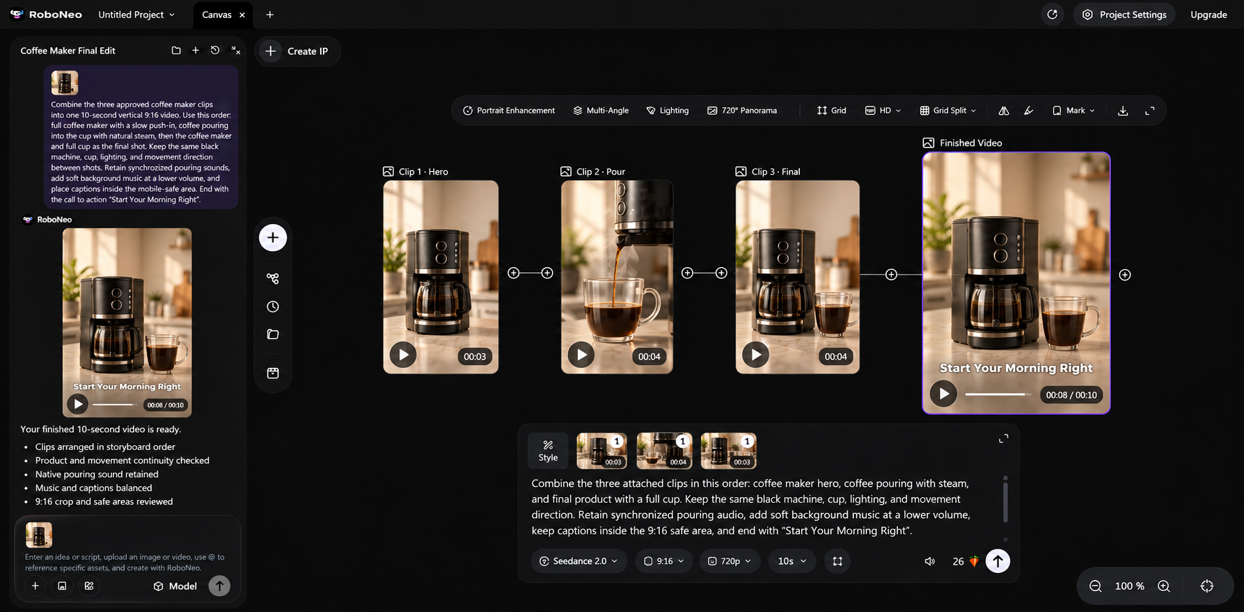 RoboNeo AI video editor for coffee maker ads RoboNeo AI video editor for coffee maker ads