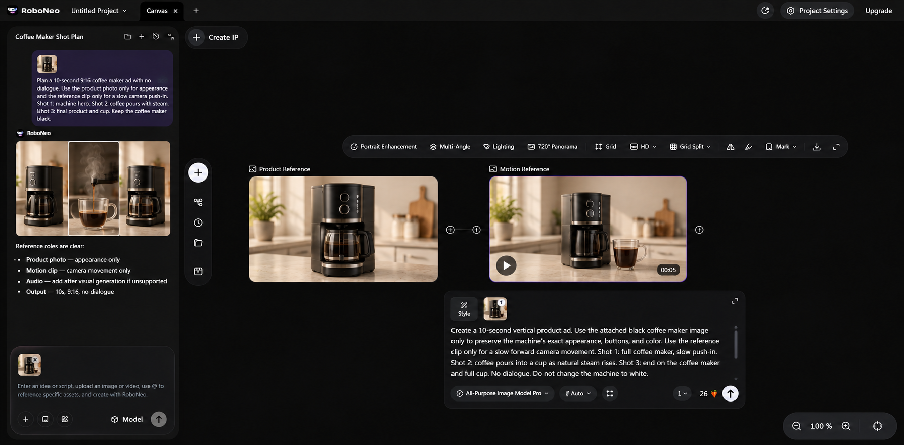 RoboNeo AI video generator for coffee maker ads RoboNeo AI video generator for coffee maker ads
