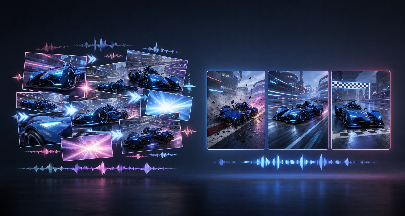 RoboNeo AI game video generator racing clips