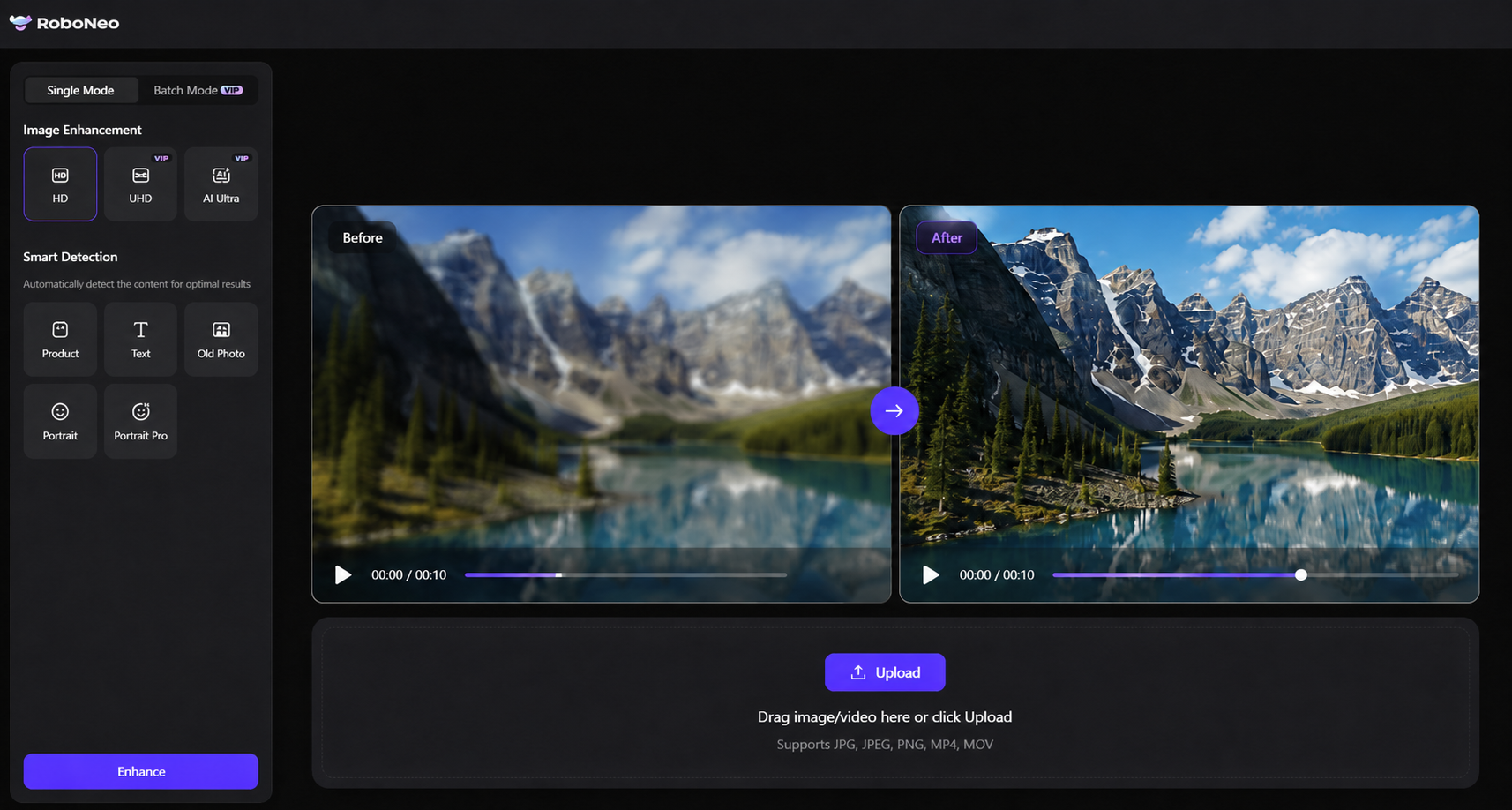 RoboNeo AI Enhancer video upscaling RoboNeo AI Enhancer video upscaling