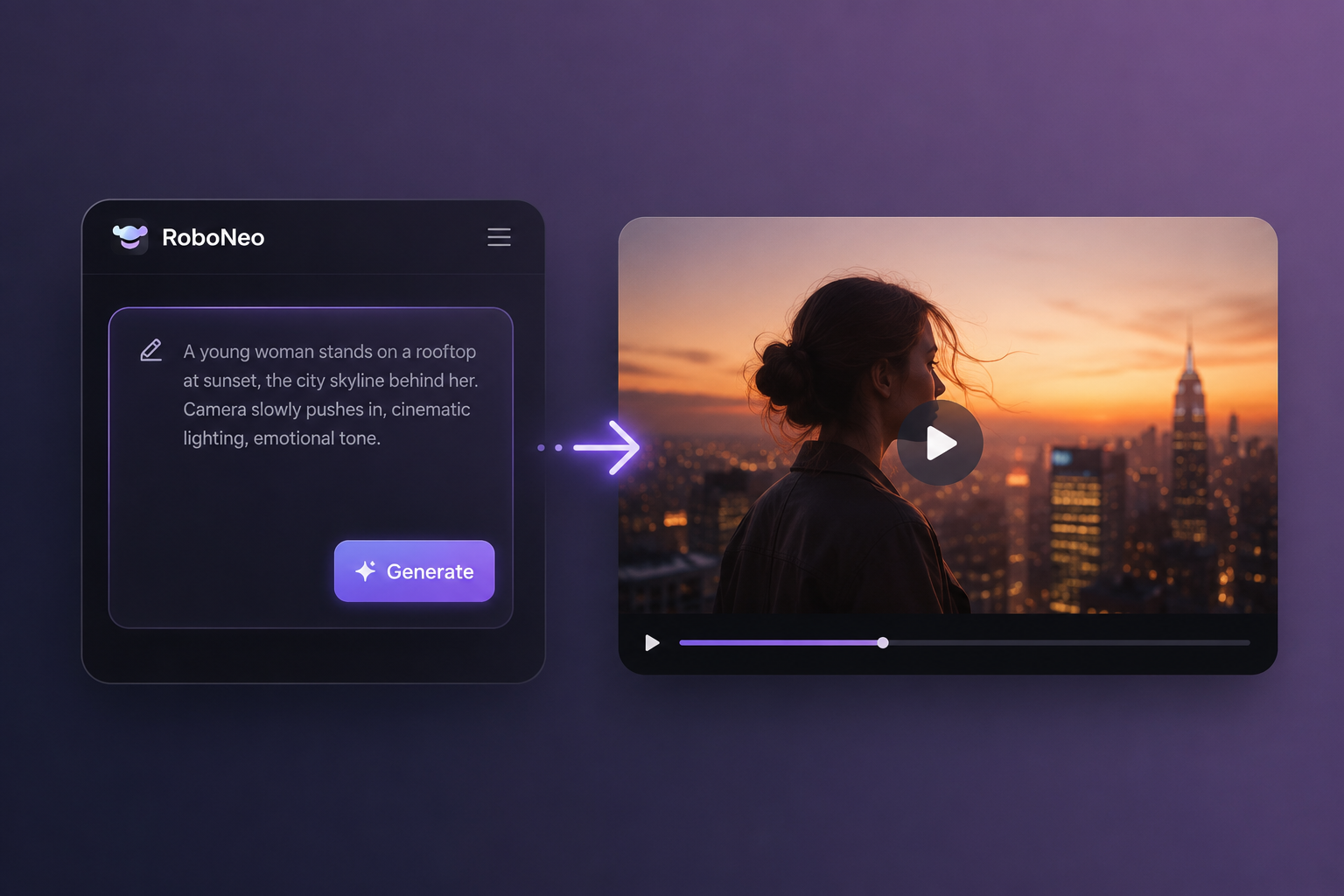 RoboNeo text-to-video AI generator