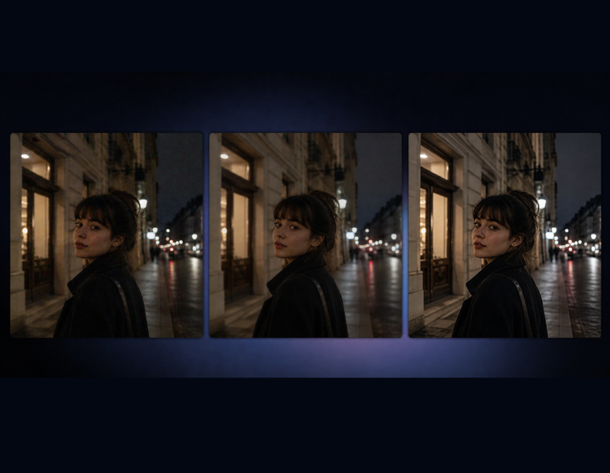 RoboNeo AI face enhancer for night portraits