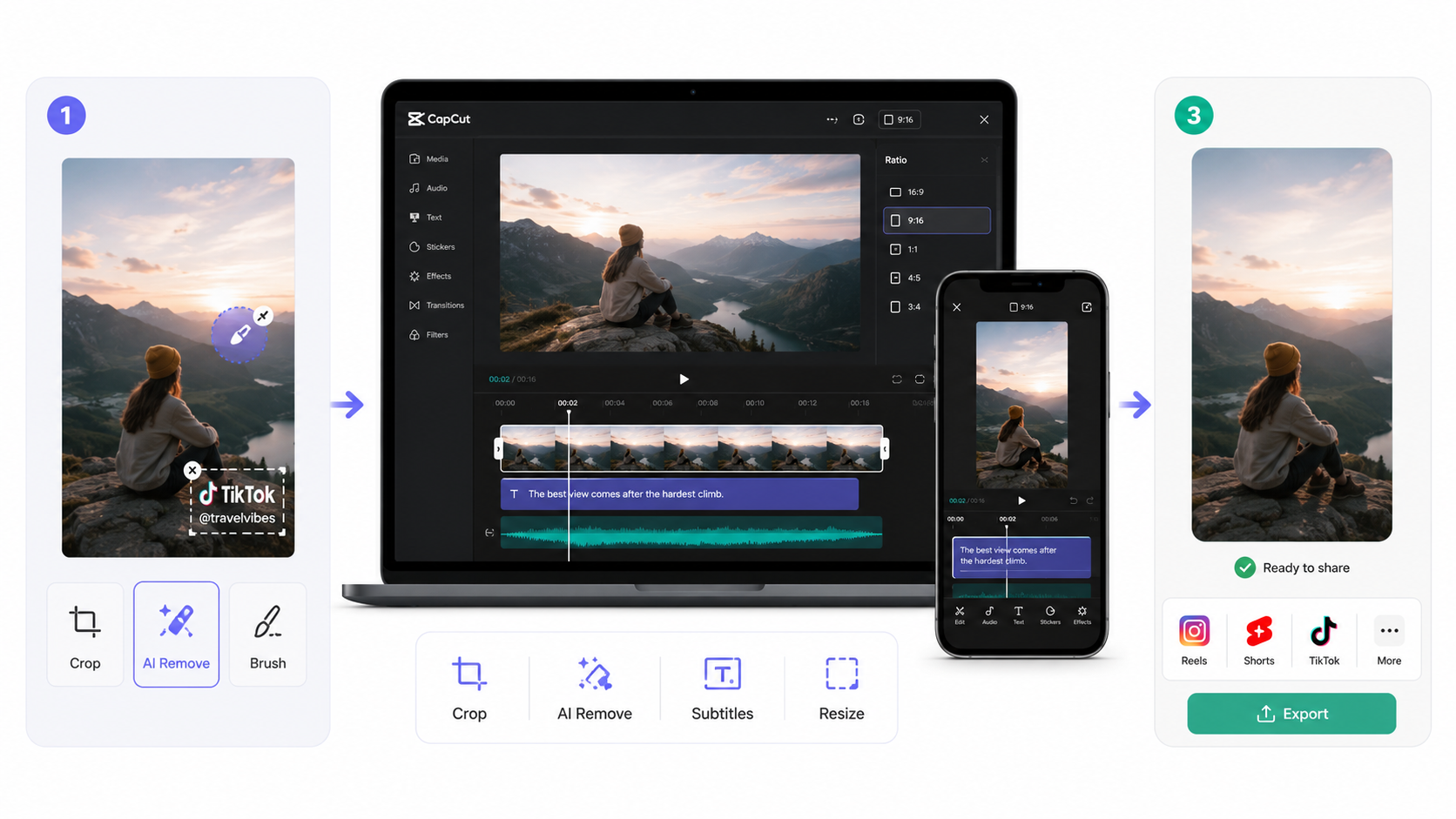 CapCut AI TikTok watermark remover