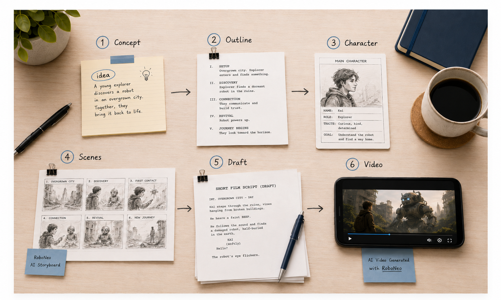 RoboNeo AI Video Generator Storyboard