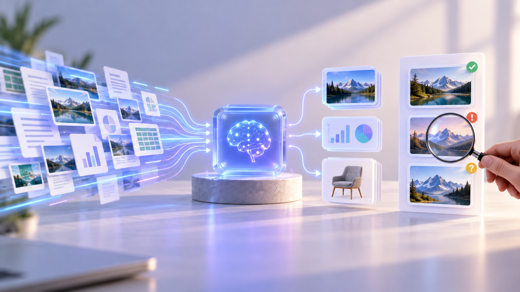 AI model reviewing generated content