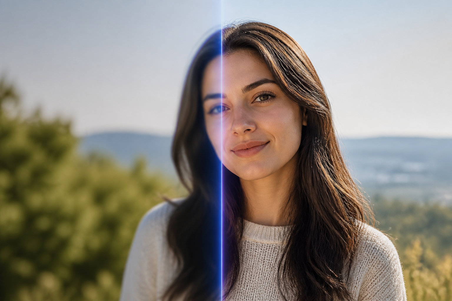 RoboNeo AI face enhancer before and after