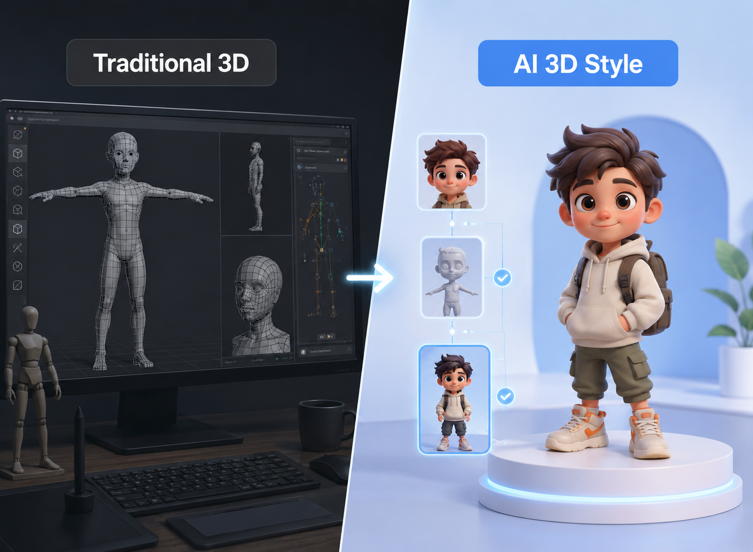 RoboNeo AI 3D Style character creator