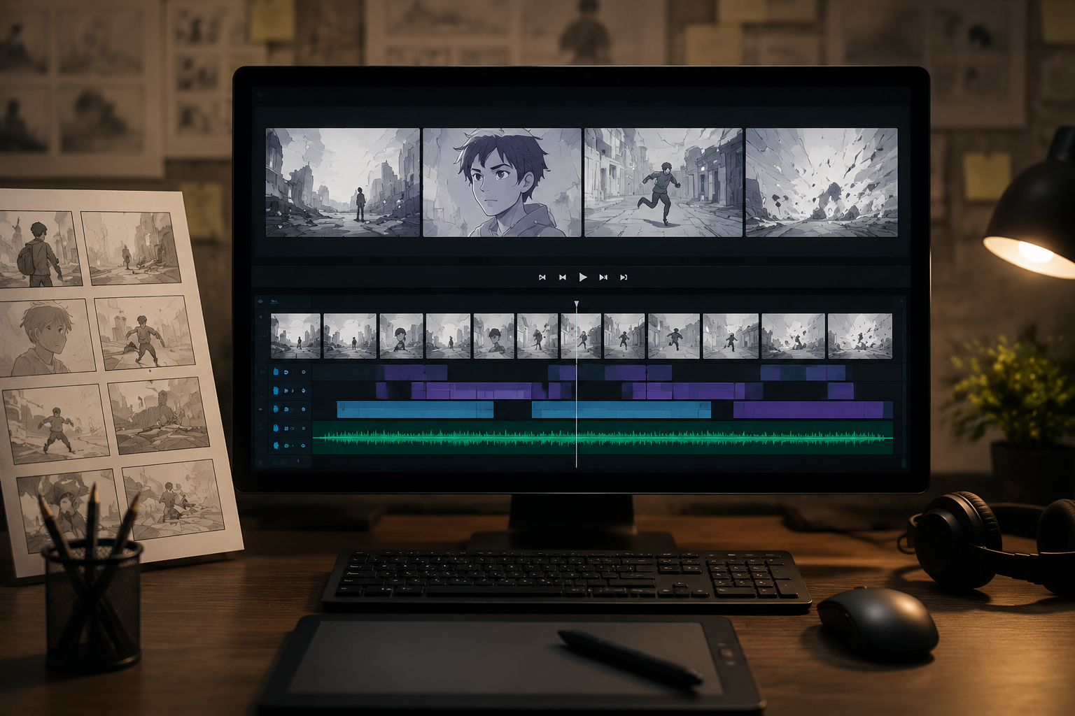 Animatic storyboard video preview workflow