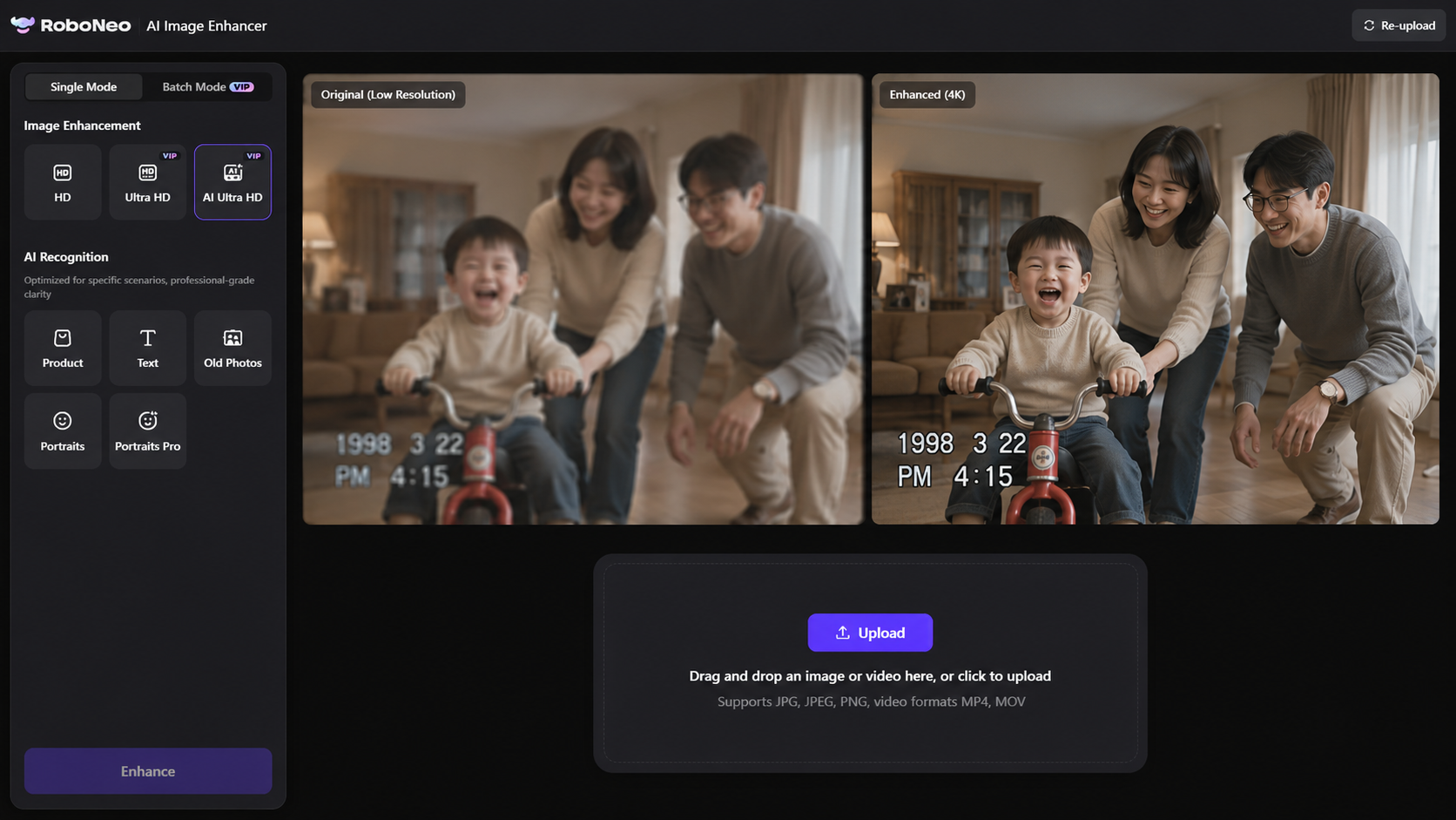 RoboNeo AI Image Enhancer for Old Photos