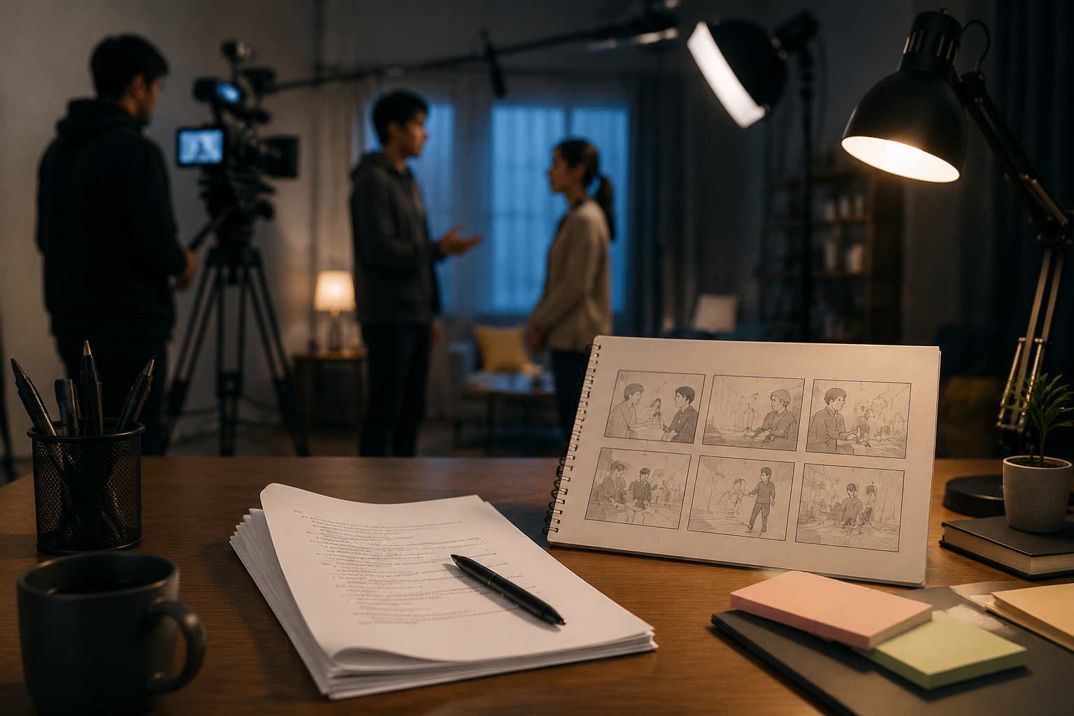 Video script dialogue writing workspace Video script dialogue writing workspace