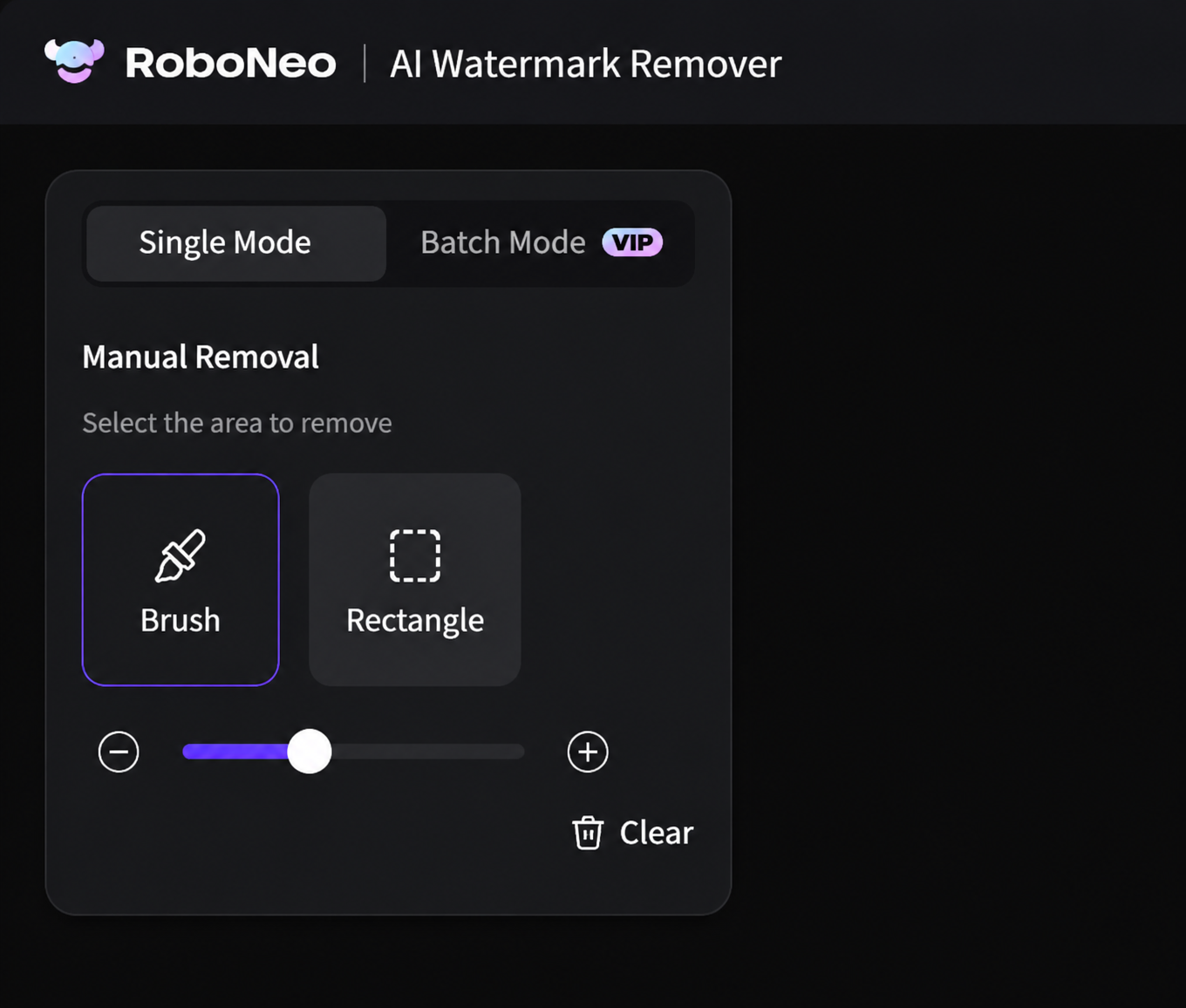 RoboNeo AI Watermark Remover tools