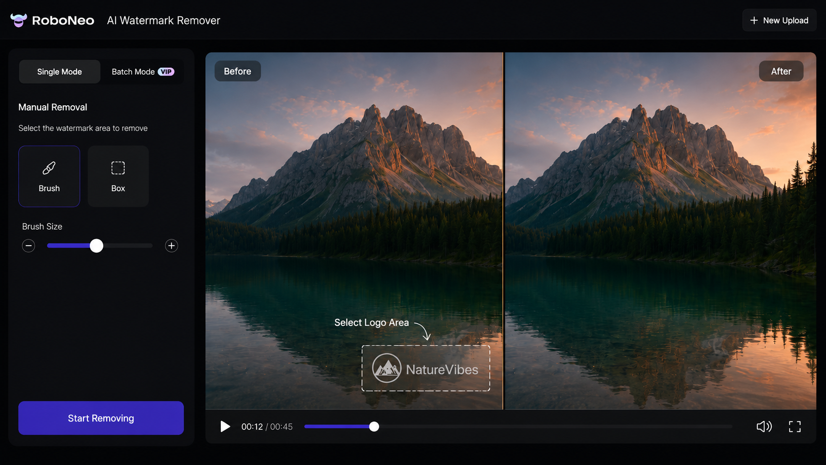 RoboNeo AI Video Logo Watermark Remover