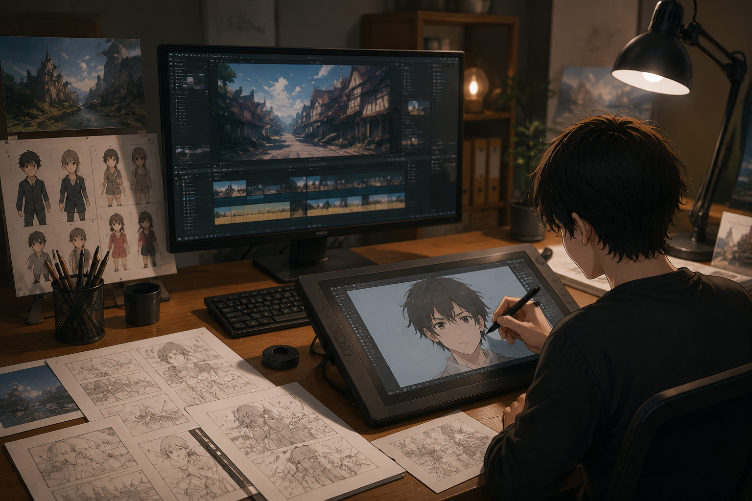 Anime movie creation workspace