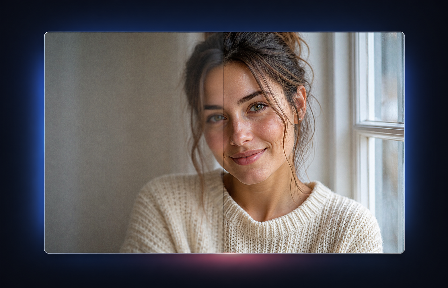 AI photo enhancer before and after comparison