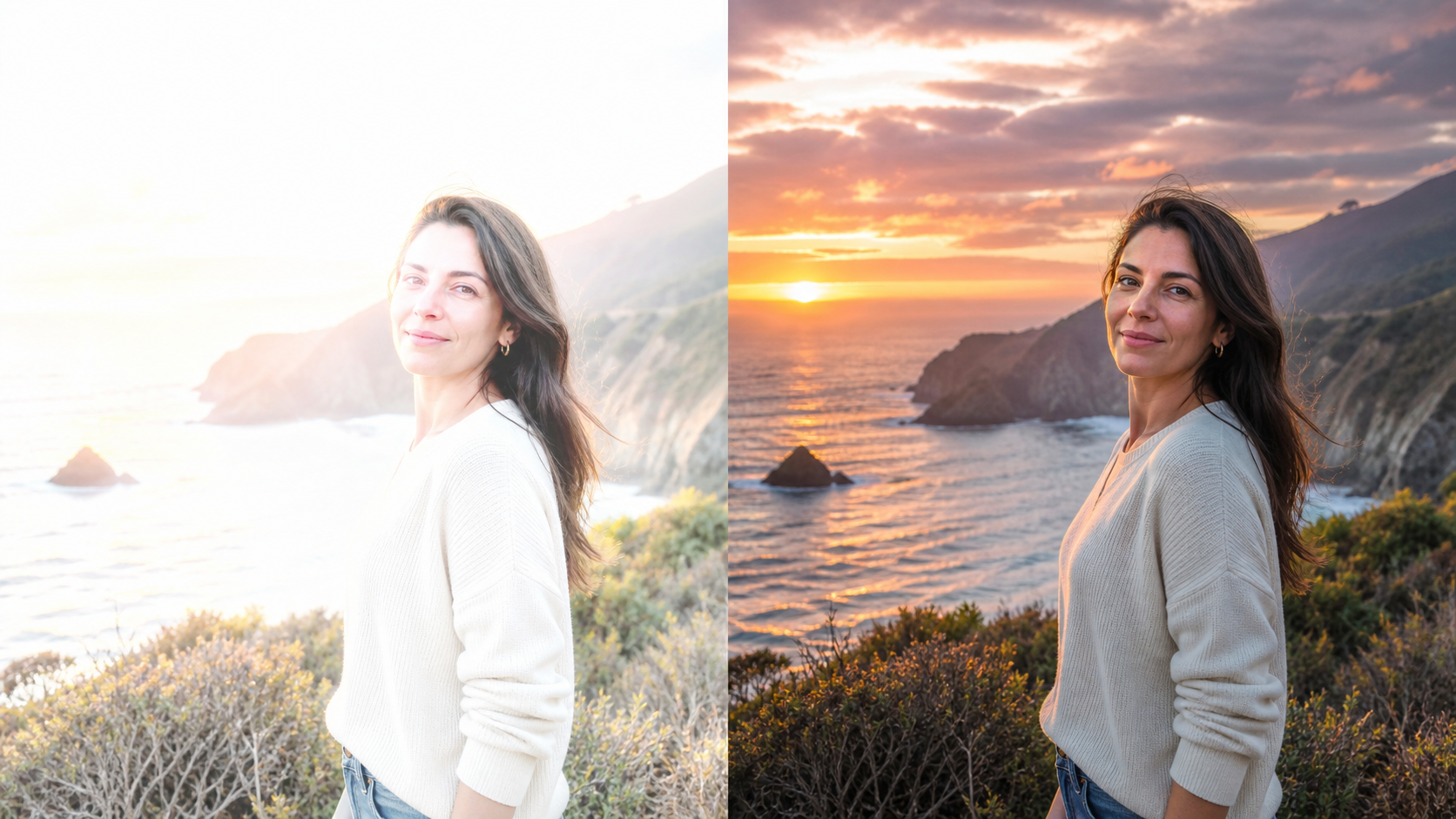 Targeted photo brightening preserves highlights