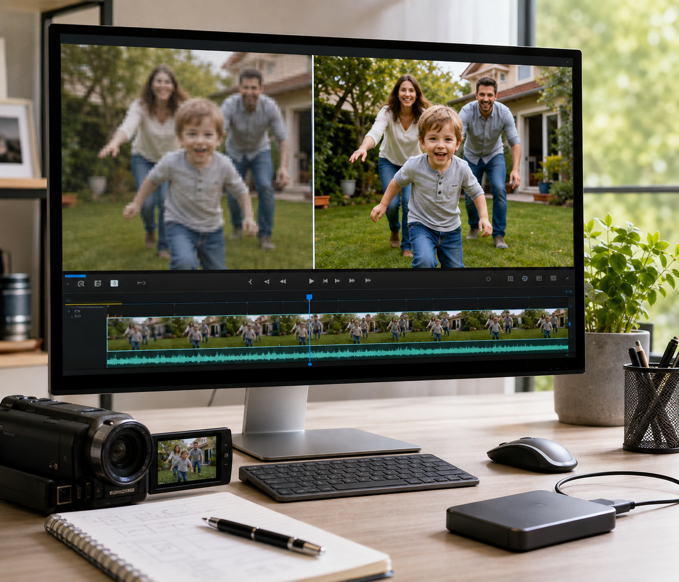 RoboNeo AI Video Enhancer for motion blur