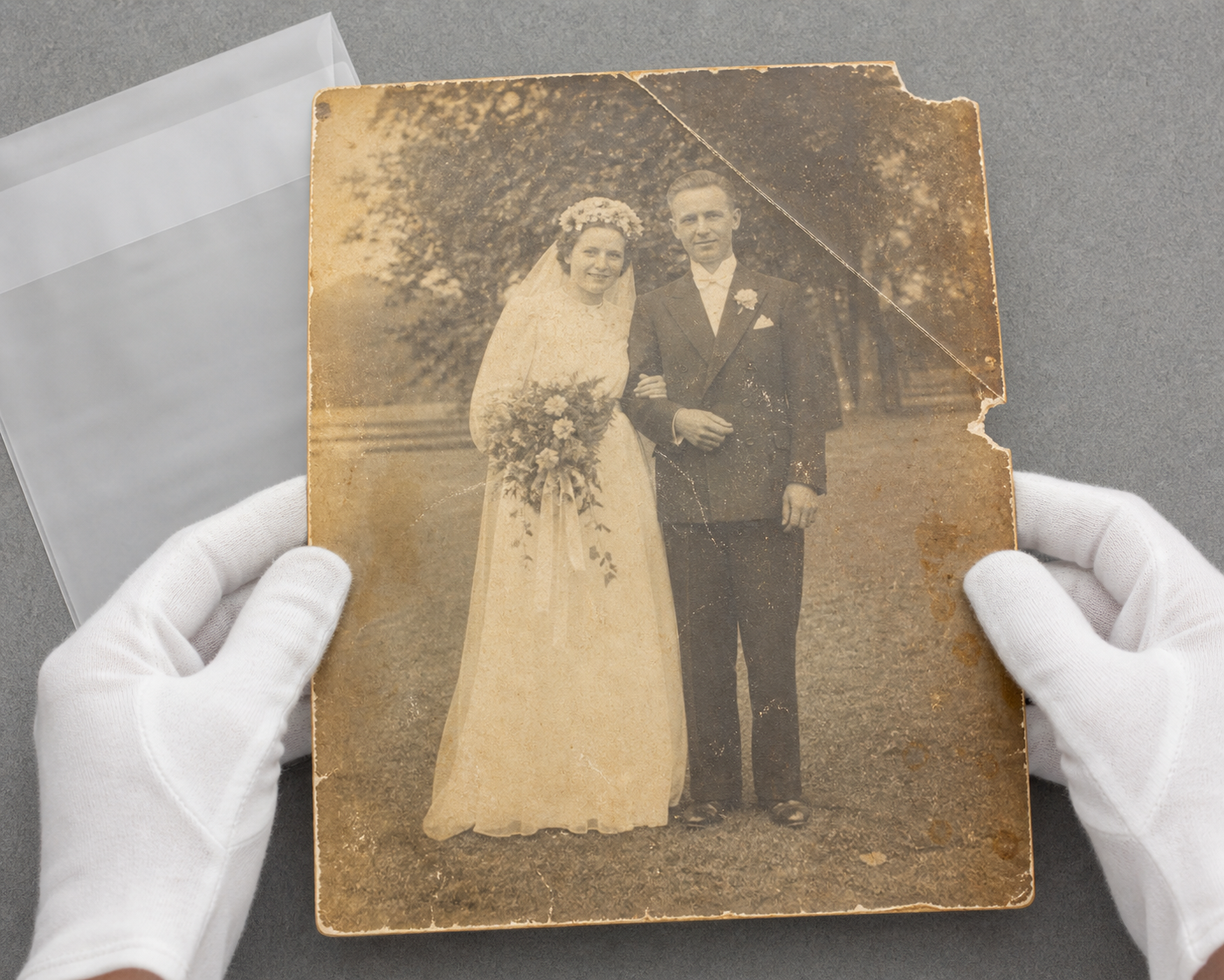 Old photo damage before restoration