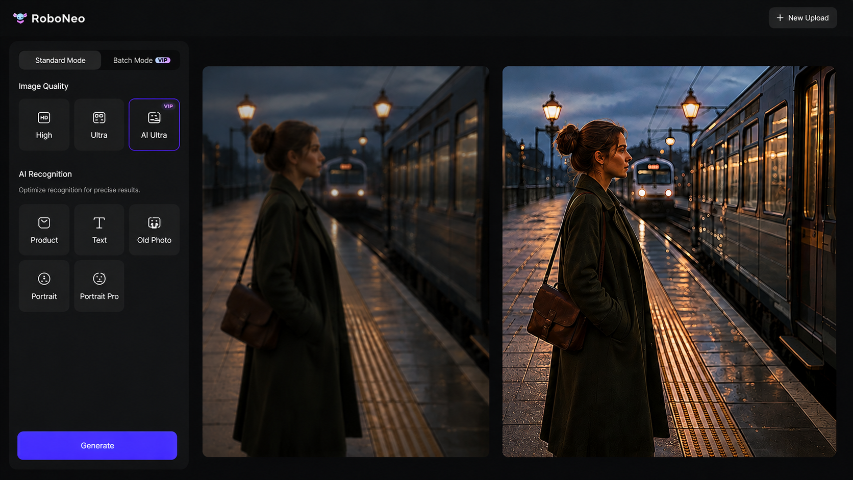 RoboNeo AI Generator 4K comparison