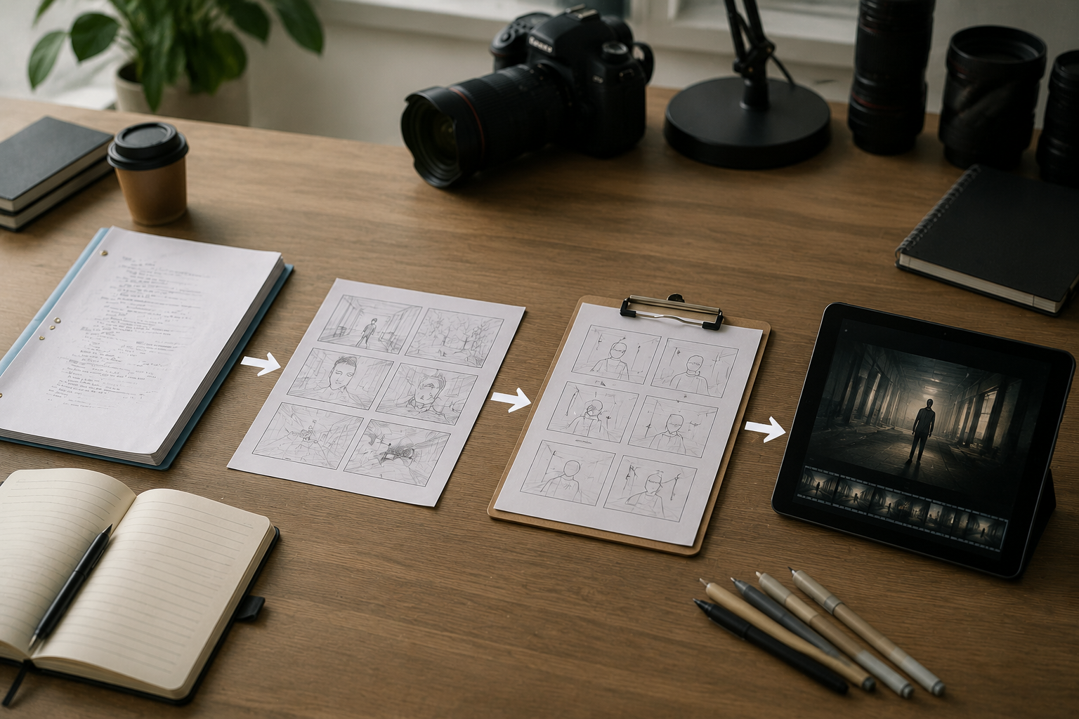 Film storyboard creation workflow process