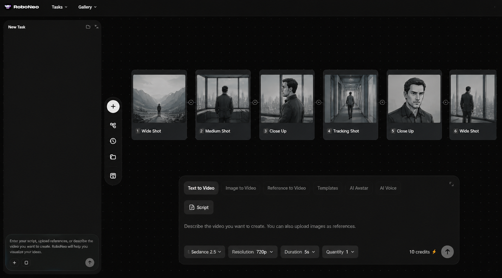 RoboNeo AI storyboard video creation