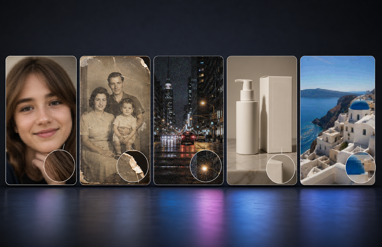 Five image tests for AI photo enhancer quality