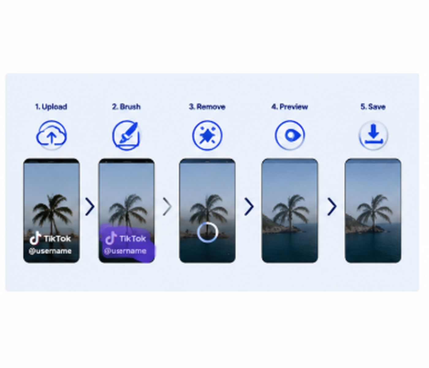 RoboNeo AI TikTok watermark remover steps