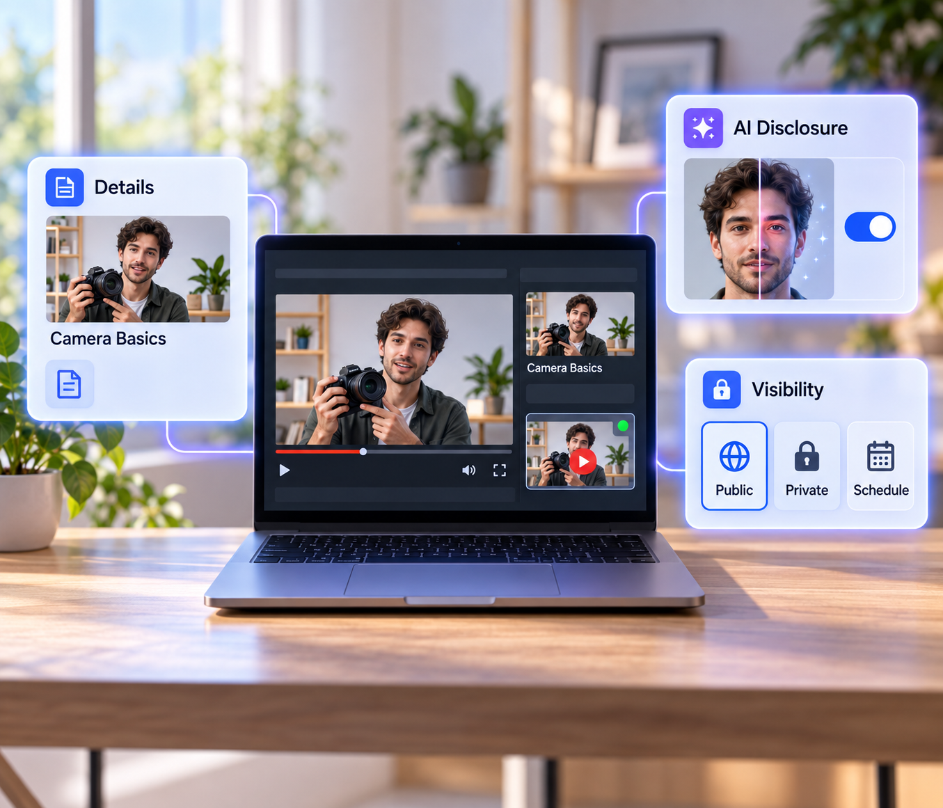 Video upload details and AI disclosure settings Video upload details and AI disclosure settings