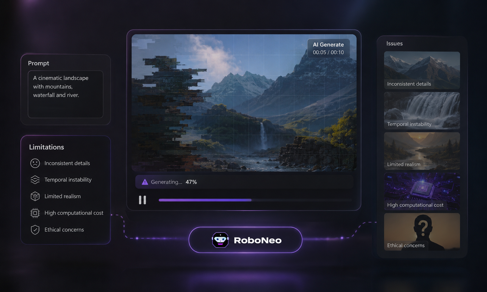 RoboNeo AI video generator limitations