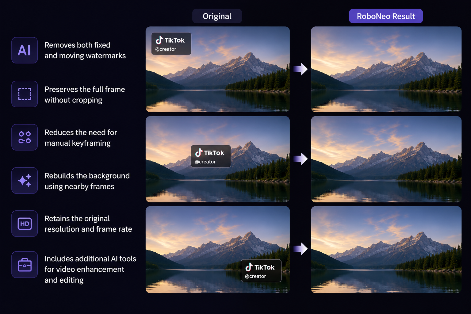 RoboNeo AI moving watermark remover
