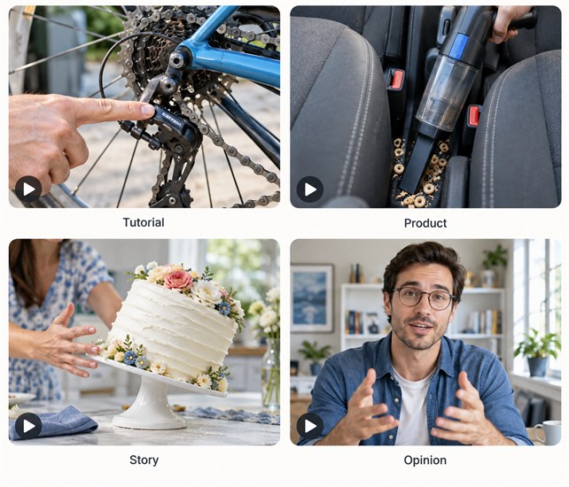 Hooks for four different video formats Hooks for four different video formats