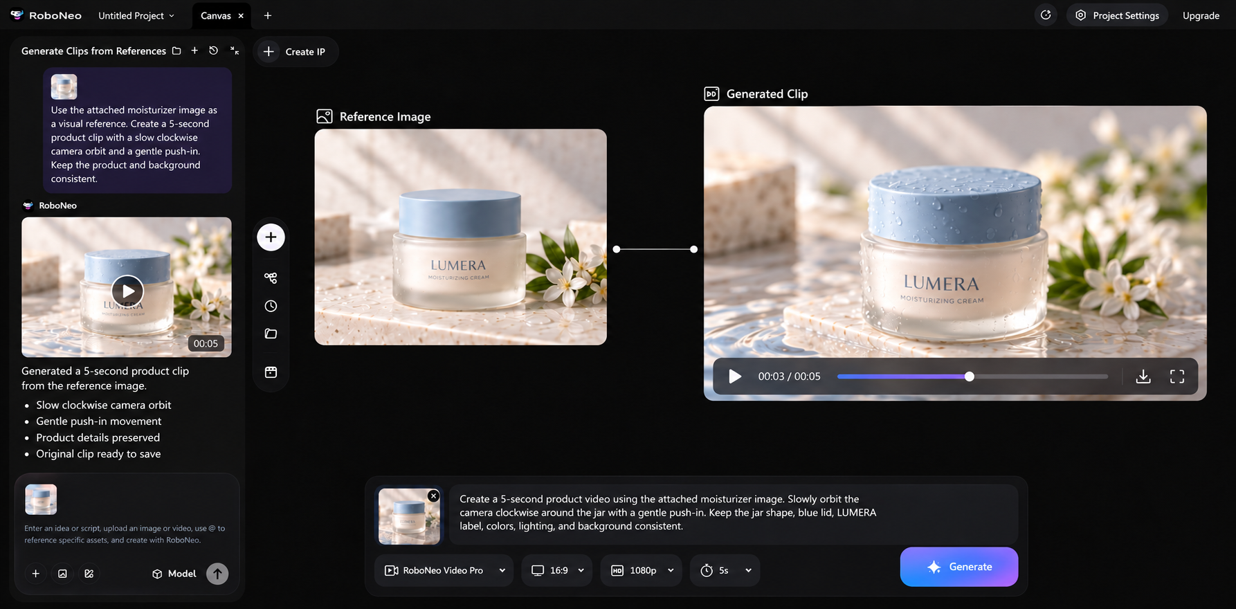 RoboNeo AI video generator from image
