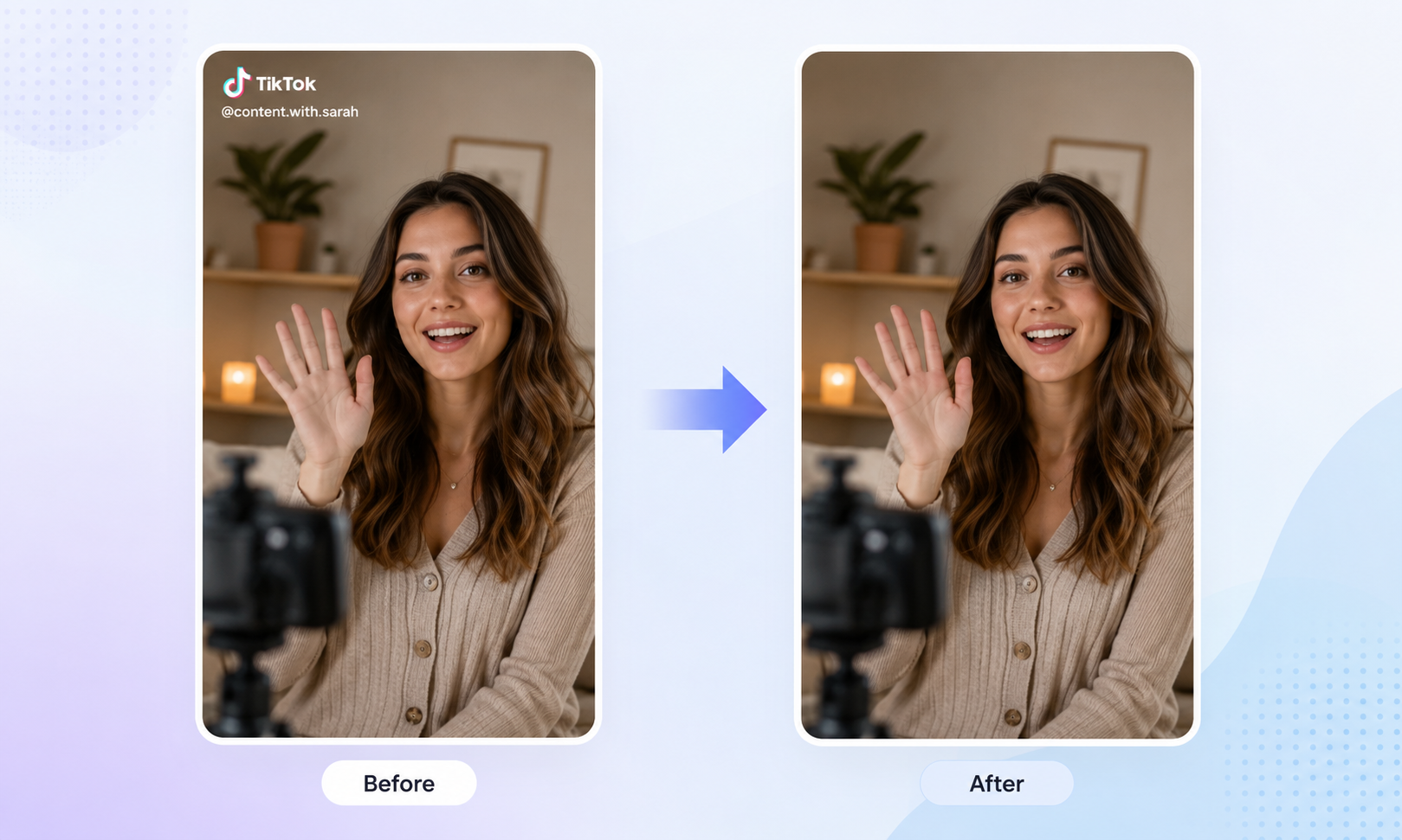Zawa TikTok Watermark Remover Before and After