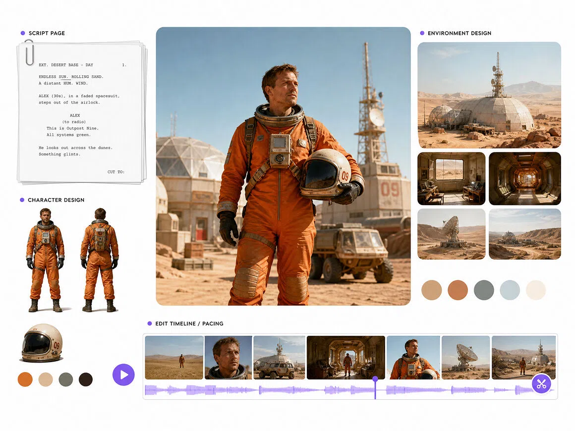 AI Video Storyboard for Desert Film