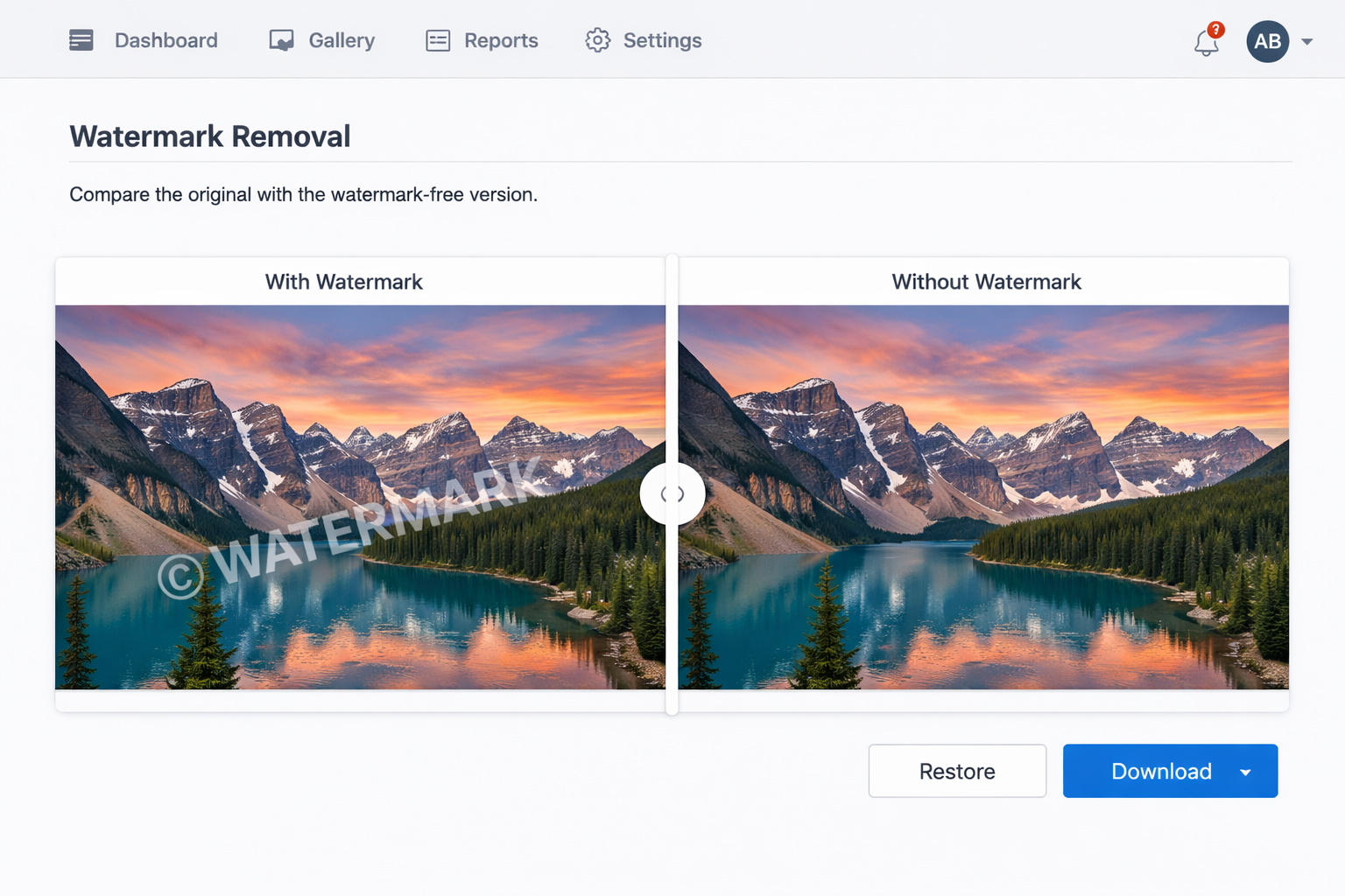 A landscape painting with a watermark.