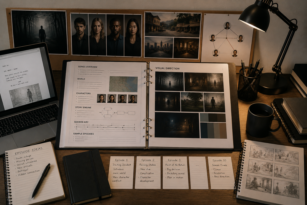 TV show bible planning workspace