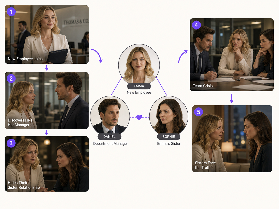 AI scene generator character relationship map