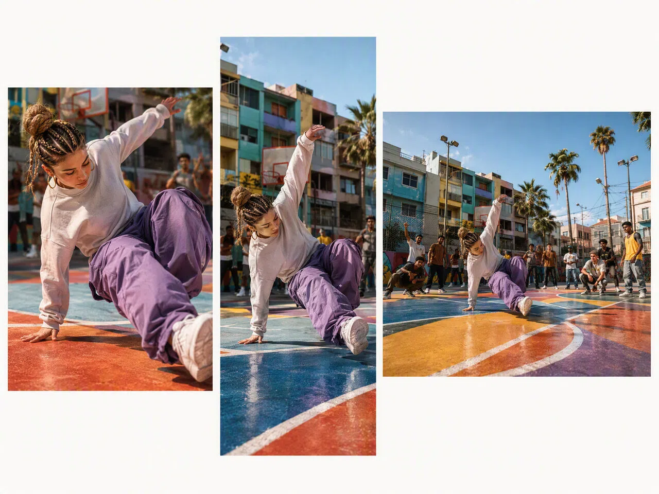 AI scene generator breakdance sequence