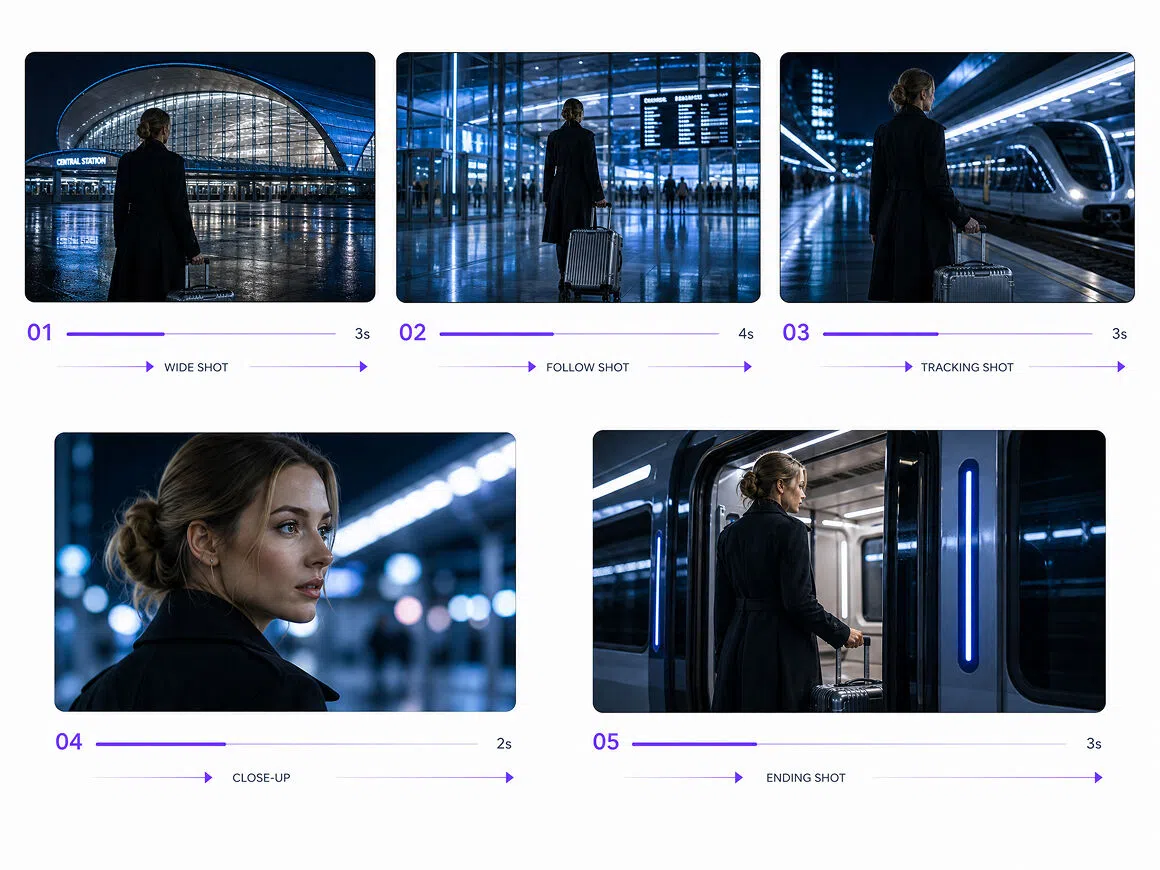 Cinematic AI Video Shot Sequence