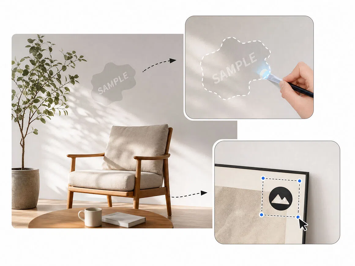 Manual and automatic watermark selection tools