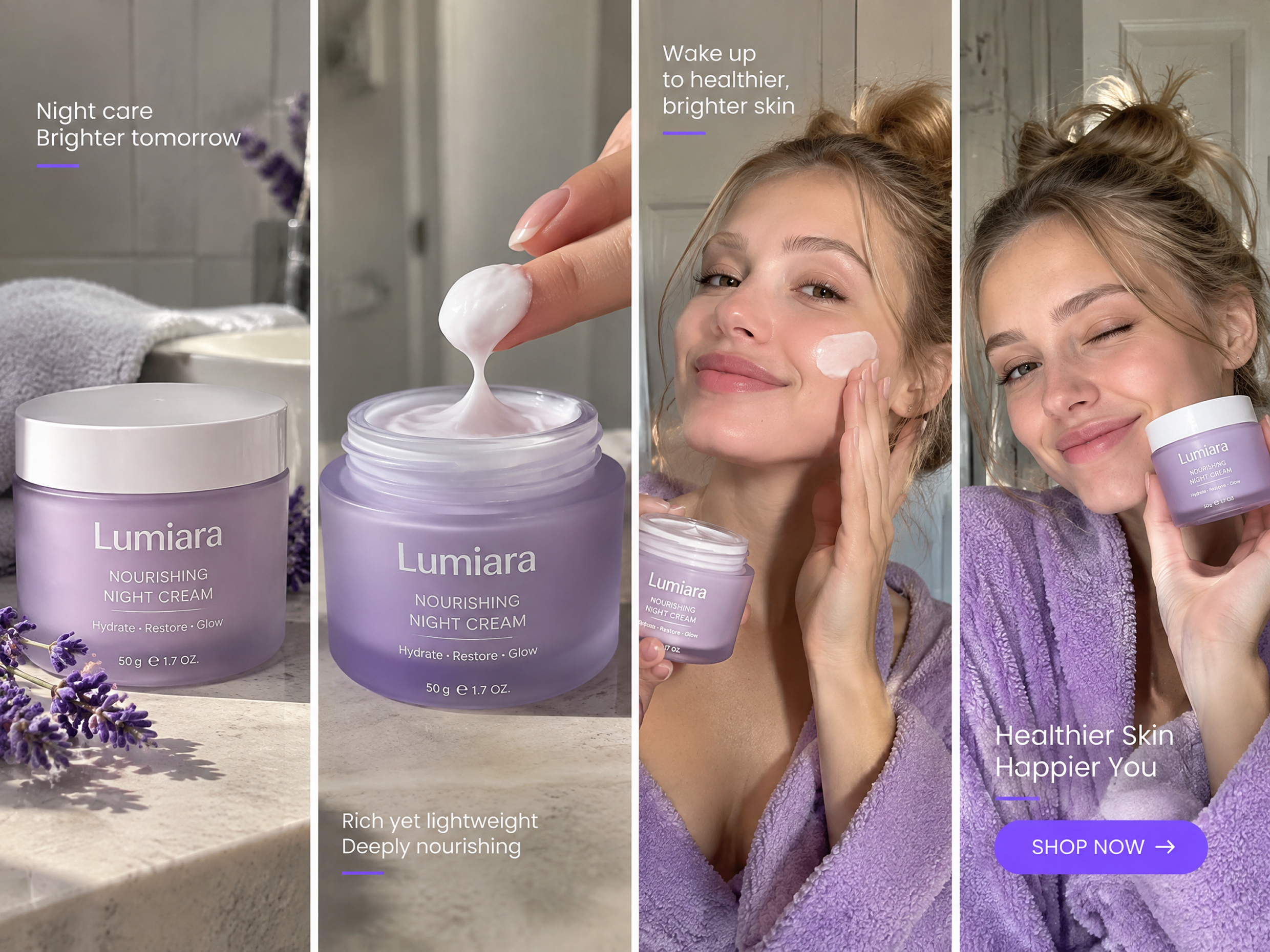 Lumiara Nourishing Night Cream skincare ad